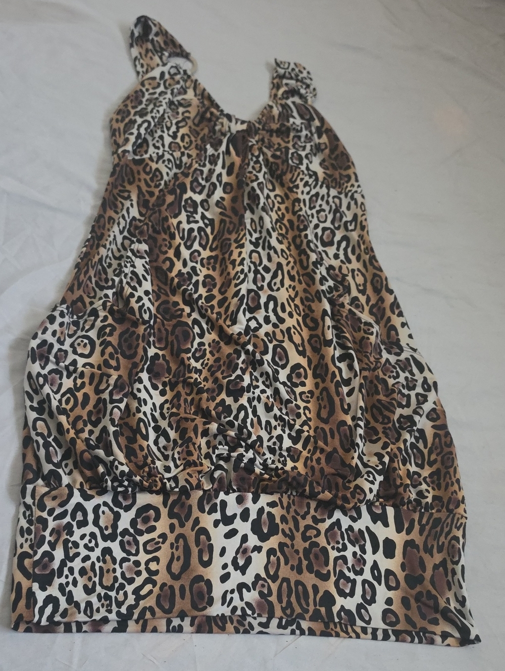 Chesley Sleeveless Leopard-Print Mini Dress in Brown, Black & Cream